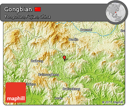 Physical 3D Map of Gongbian