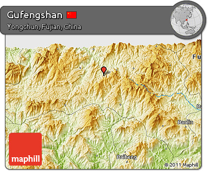 Physical 3D Map of Gufengshan