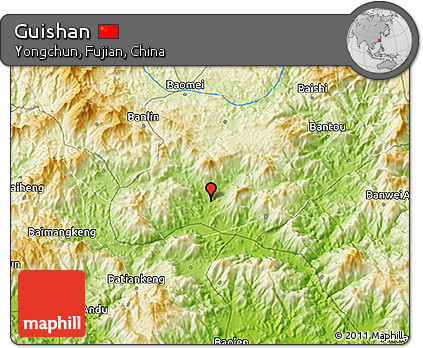 Physical 3D Map of Guishan