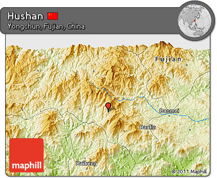 Physical 3D Map of Hushan