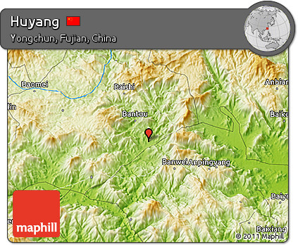 Physical 3D Map of Huyang