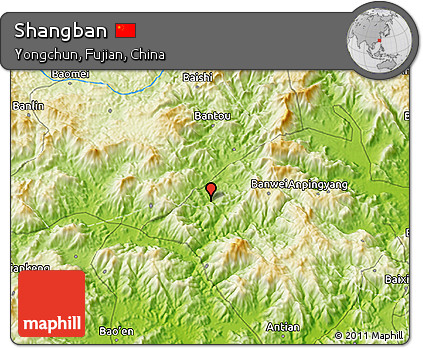Physical 3D Map of Shangban