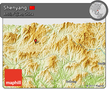 Physical 3D Map of Shenyang