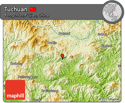 Physical 3D Map of Tuchuan