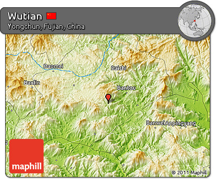 Physical 3D Map of Wutian