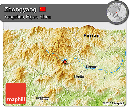 Physical 3D Map of Zhongyang