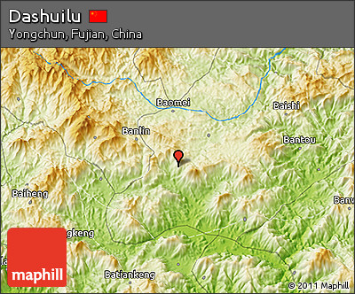 Physical 3D Map of Dashuilu
