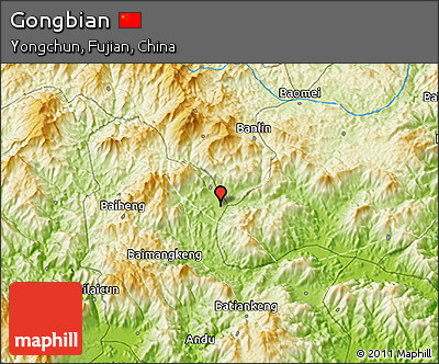 Physical 3D Map of Gongbian