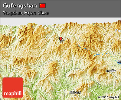 Physical 3D Map of Gufengshan