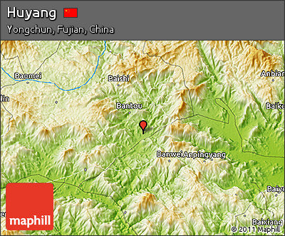 Physical 3D Map of Huyang