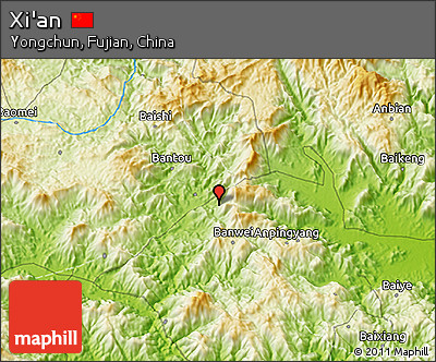 Physical 3D Map of Xi'an
