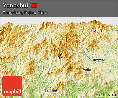Physical 3D Map of Yongshui