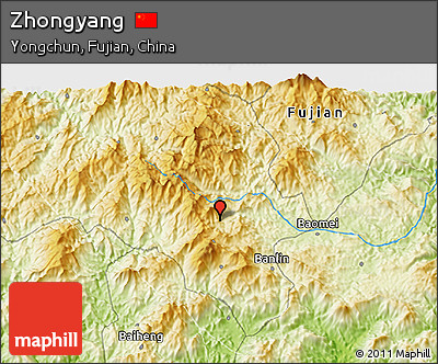 Physical 3D Map of Zhongyang