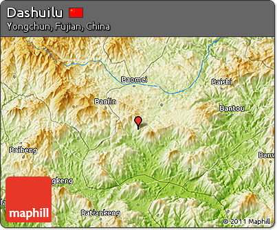 Physical 3D Map of Dashuilu