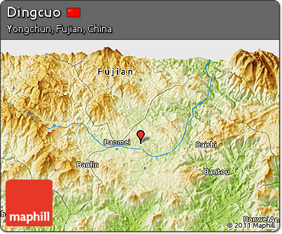 Physical 3D Map of Dingcuo