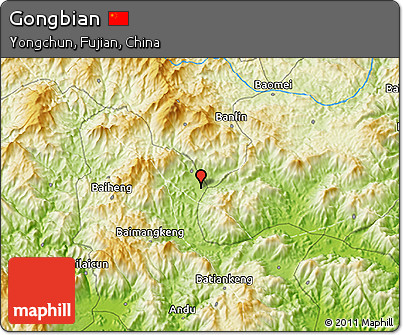 Physical 3D Map of Gongbian