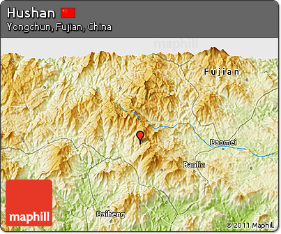 Physical 3D Map of Hushan