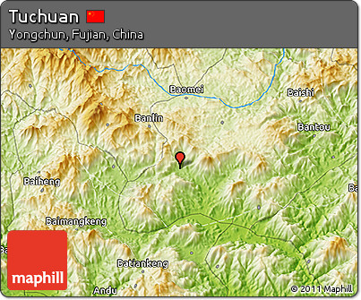 Physical 3D Map of Tuchuan