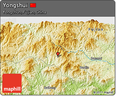 Physical 3D Map of Yongshui