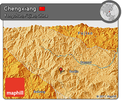 Political 3D Map of Chengxiang
