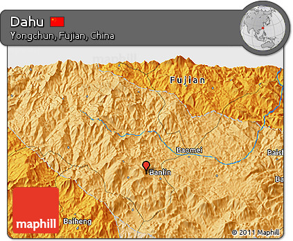 Political 3D Map of Dahu
