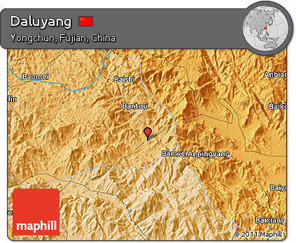 Political 3D Map of Daluyang
