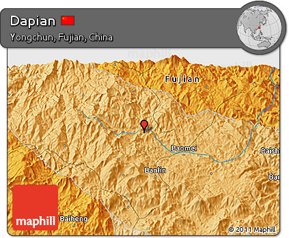 Political 3D Map of Dapian
