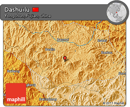 Political 3D Map of Dashuilu