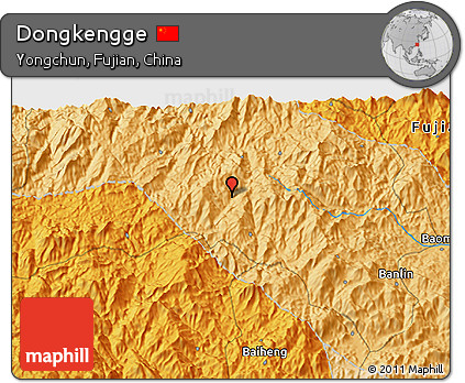 Political 3D Map of Dongkengge