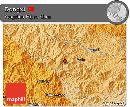 Political 3D Map of Dongxi