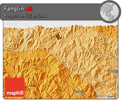 Political 3D Map of Fanglin