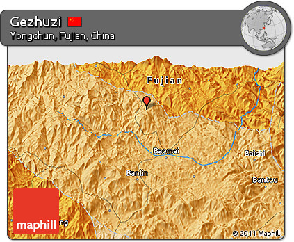 Political 3D Map of Gezhuzi