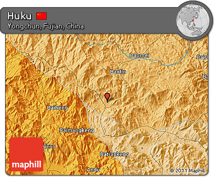 Political 3D Map of Huku