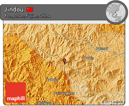 Political 3D Map of Jindou
