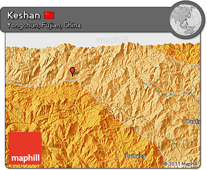 Political 3D Map of Keshan
