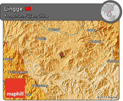 Political 3D Map of Lingge