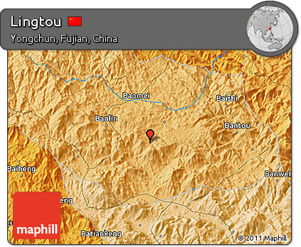 Political 3D Map of Lingtou