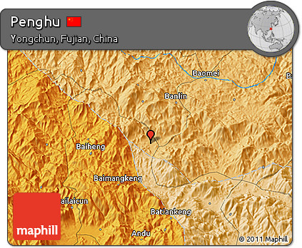 Political 3D Map of Penghu