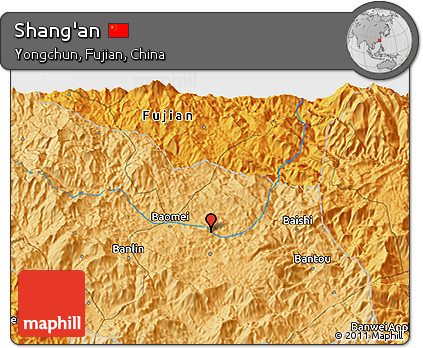 Political 3D Map of Shang'an