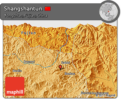 Political 3D Map of Shangshantun