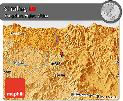 Political 3D Map of Shitiling