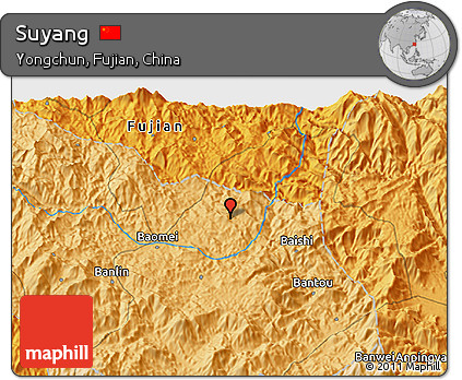 Political 3D Map of Suyang