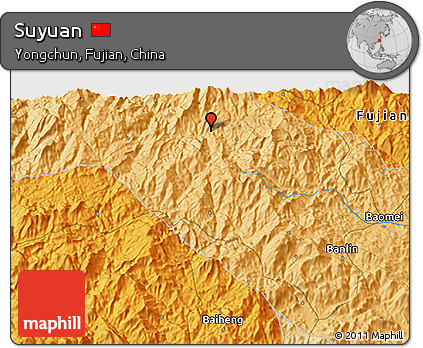 Political 3D Map of Suyuan
