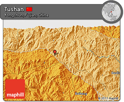 Political 3D Map of Tushan