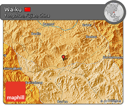 Political 3D Map of Waiku