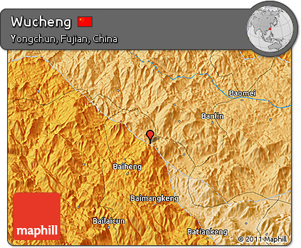 Political 3D Map of Wucheng