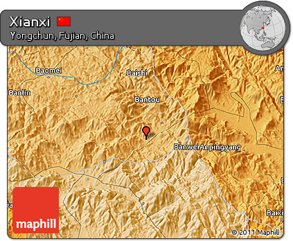 Political 3D Map of Xianxi