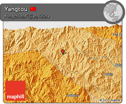 Political 3D Map of Yangtou