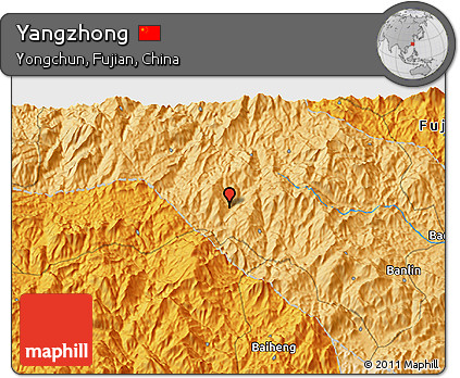 Political 3D Map of Yangzhong