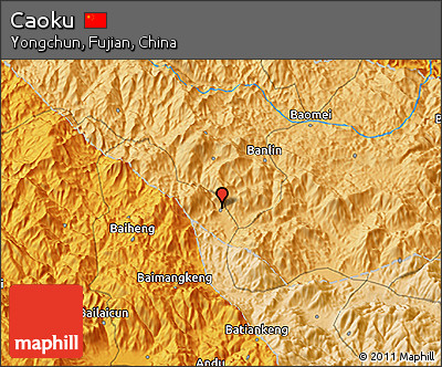 Political 3D Map of Caoku